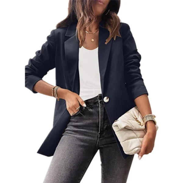 Women's solid color casual long-sleeved suit - Image 11