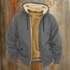 Men's Casual Zippered Pocket Hooded Jacket Men's Solid Color Fashion Warm Jacket - Image 37