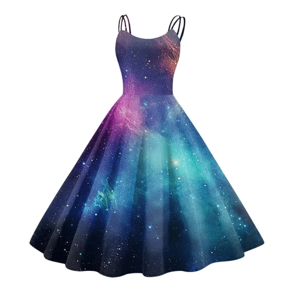Women's Fashion  Printed Sexy Strapless Gothic Cocktail Dress Punk, Vintage - Image 7