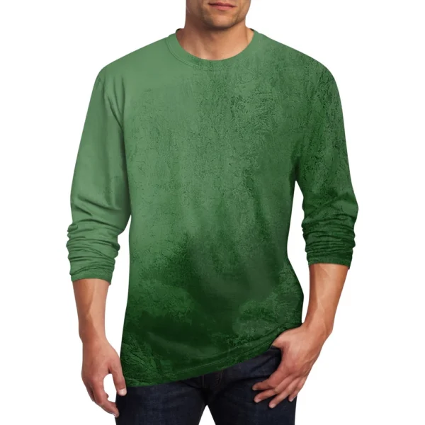 Men's T Shirt O-Neck Clothing Apparel Outdoor Long Sleeve Print Fashion - Image 3