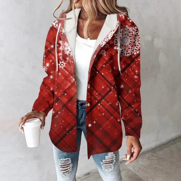 Women's Coat Casual And Fashionable Composite Thick And Warm Printed Hooded - Image 38