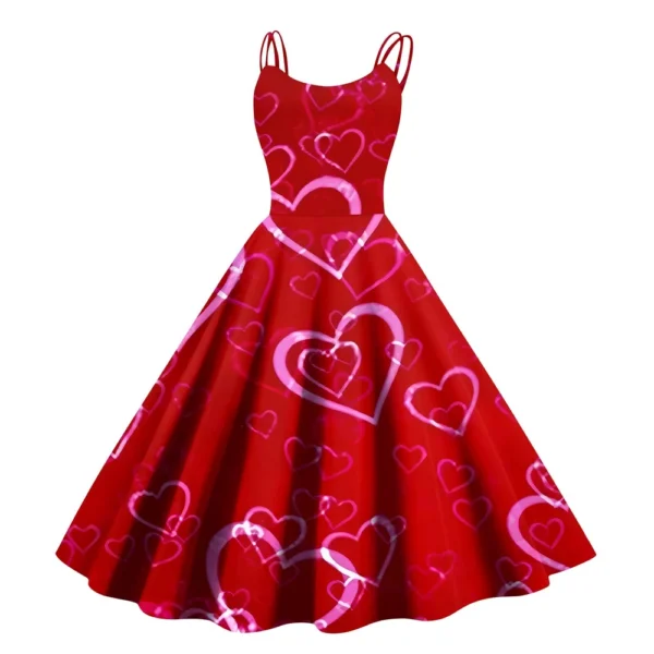 Christmas Ladies Casual Fashion Flower Print Sexy Off Shoulder Punk Retro Skirt - Image 31