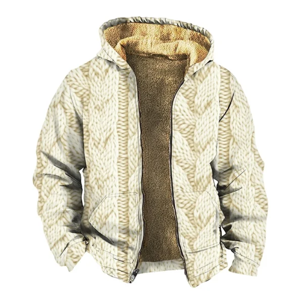 Men's Thickened Button Double Pocket Jacket With Pocket Insert Cotton Jacket - Image 6