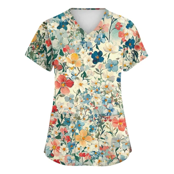Women's Short Sleeved Loose Daily Fashion Printed Casual Round Neck T-Shirt - Image 41