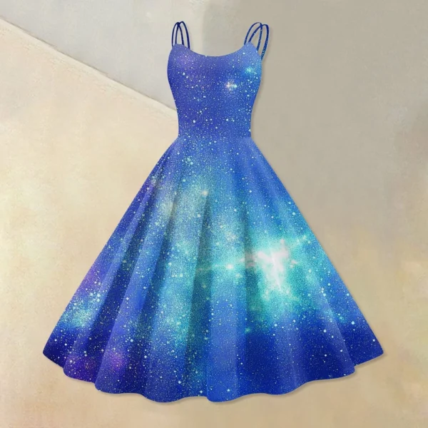 Women's Fashion  Printed Sexy Strapless Gothic Cocktail Dress Punk, Vintage - Image 22
