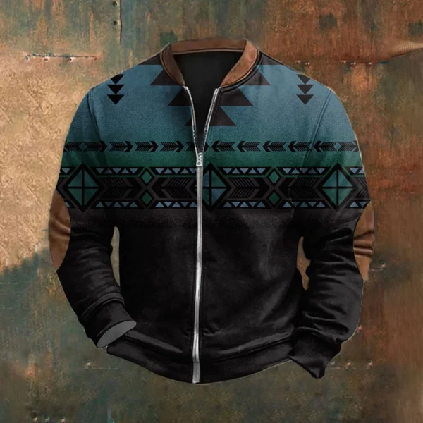Men'S Retro Casual Sportswear With Open Zipper Sweatshirt Jacket - Image 16