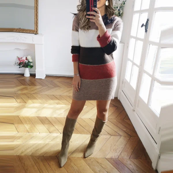 Sexy Women's Knit Sweater Long Sleeve Package Hips Party  Dress - Image 22