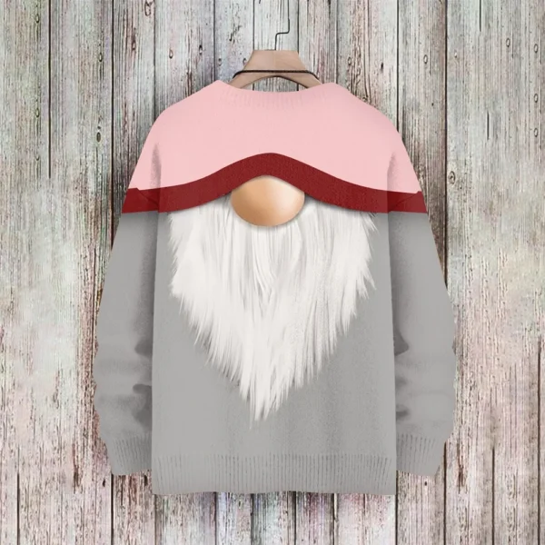 Men's Christmas Print Faux Sweater, Crewneck Sweatshirt, Loose Long-sleeved Top - Image 11