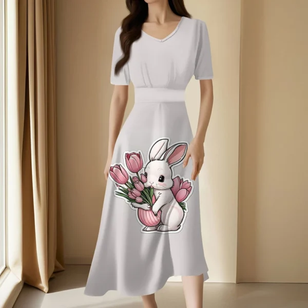 Women's Casual Fashion Dresses Summer Loose Easter Printed Sundresses Dress - Image 19