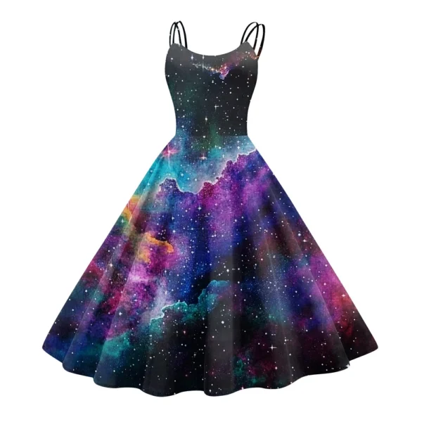 Women's Fashion  Printed Sexy Strapless Gothic Cocktail Dress Punk, Vintage - Image 29