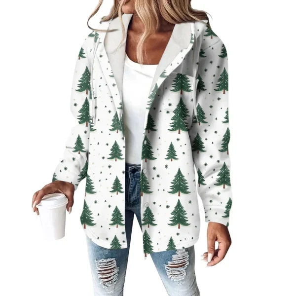 Women's Coat Casual And Fashionable Composite Thick And Warm Printed Hooded - Image 7