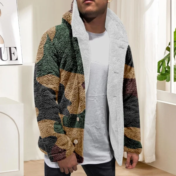 Men'S Winter Zipper Hooded Fleece Sweatshirt With Patch Pocket Casual Jacket - Image 25