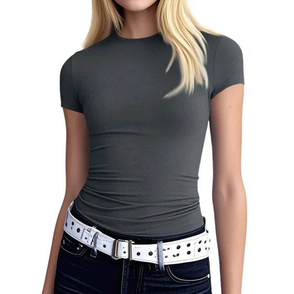 Women's Daily Short Sleeved Printed Loose Fashion Casual Round Neck T-Shirt - Image 6