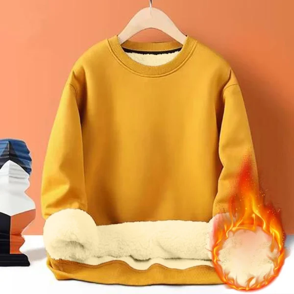 Men's Long Sleeve Fleece Casual Fuzzy Crewneck Pullover Warm Winter Sweatshirts - Image 35