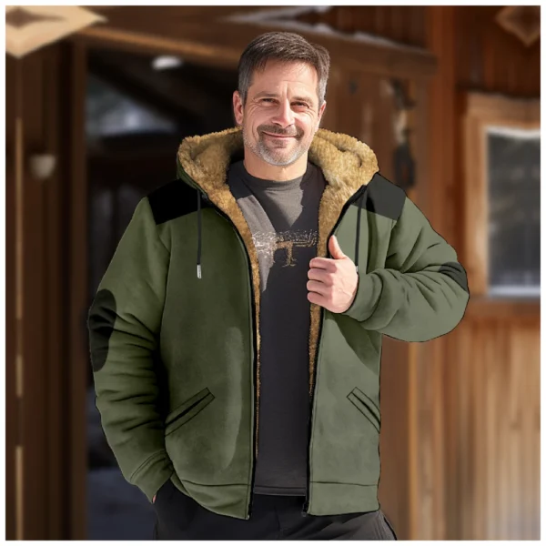 Men's Winter Print Jacket Men's Casual Trend Zipper Hooded Jacket - Image 18