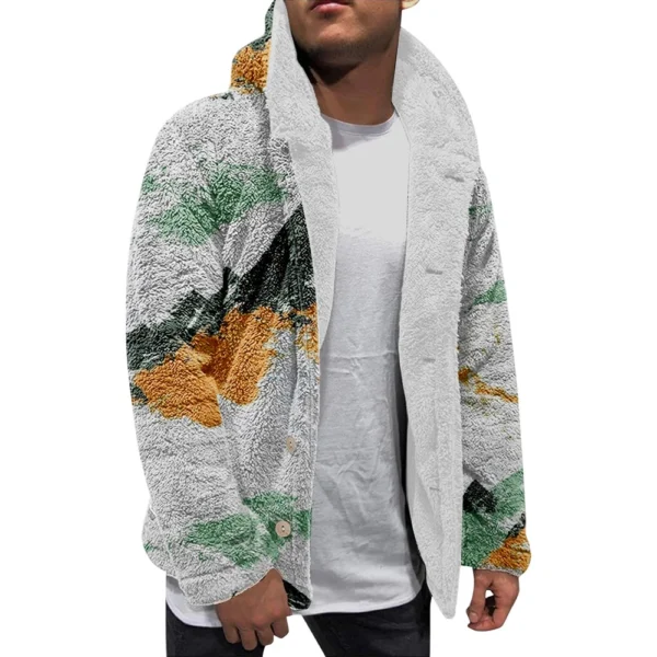 Men'S Winter Zipper Hooded Fleece Sweatshirt With Patch Pocket Casual Jacket - Image 2