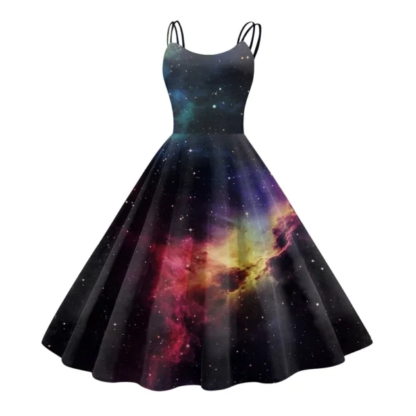 Women's Fashion  Printed Sexy Strapless Gothic Cocktail Dress Punk, Vintage - Image 41