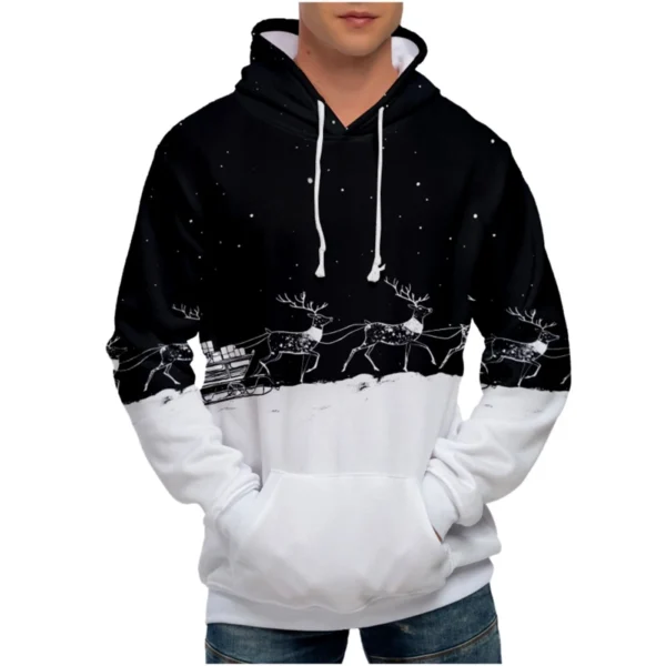 Men's Loose Printed Hooded Sweatshirt Men's Casual Fashion Sports Sweatshirt - Image 34