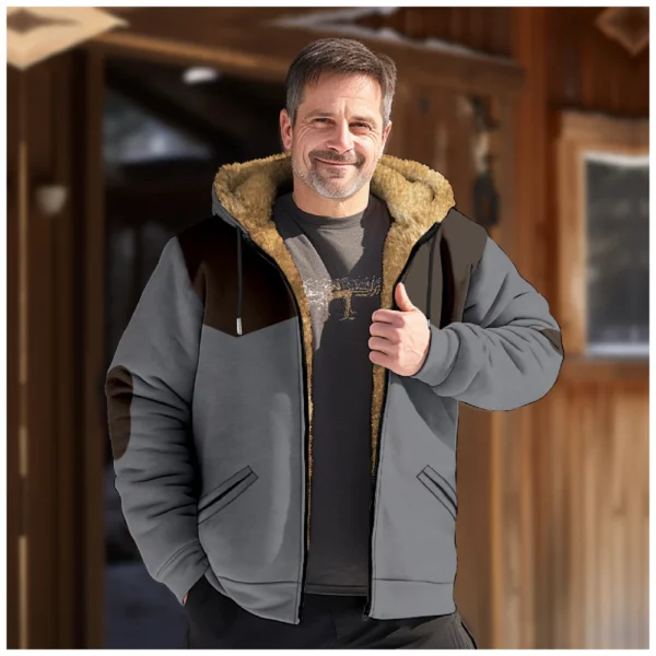 Men's Winter Print Jacket Men's Casual Trend Zipper Hooded Jacket - Image 22