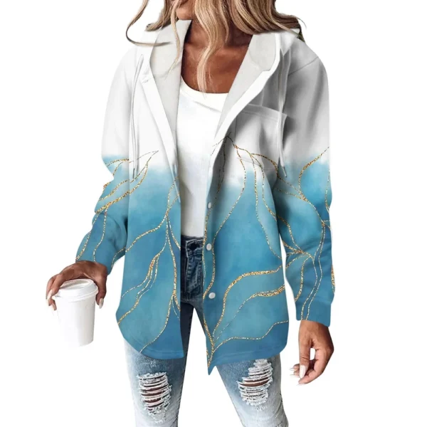 Women's Coat Casual And Fashionable Composite Thick And Warm Printed Hooded - Image 20