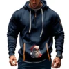 Men's Printed Sweatshirt Hoodie Zipper Arm Pocket Cardigan Men's Sports Large - Image 28