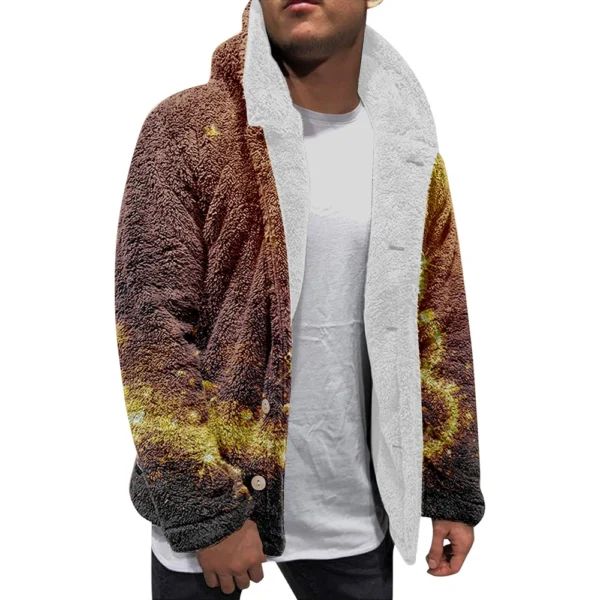 Men'S Winter Zipper Hooded Fleece Sweatshirt With Patch Pocket Casual Jacket - Image 14