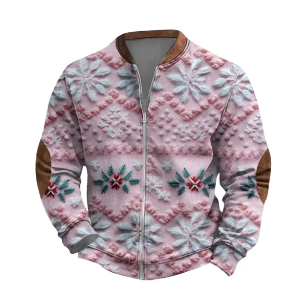 Men'S Retro Casual Sportswear With Open Zipper Sweatshirt Jacket - Image 7
