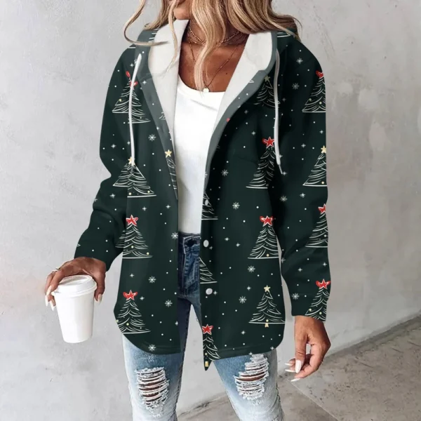 Women's Coat Casual And Fashionable Composite Thick And Warm Printed Hooded - Image 28