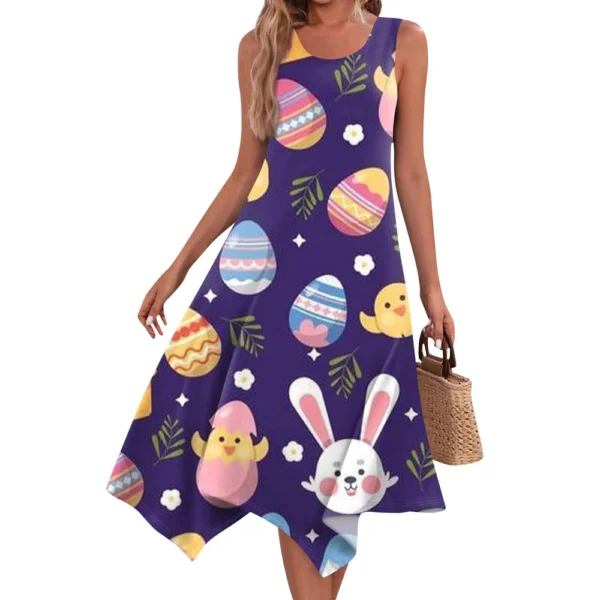 Women's Dresses Fashion Loose Easter Summer Casual Printed Sundresses Dress - Image 2