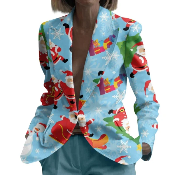 Unisex Winter Christmas Prints Suit Jackets Unisex Casual Fashion Button Jackets - Image 10