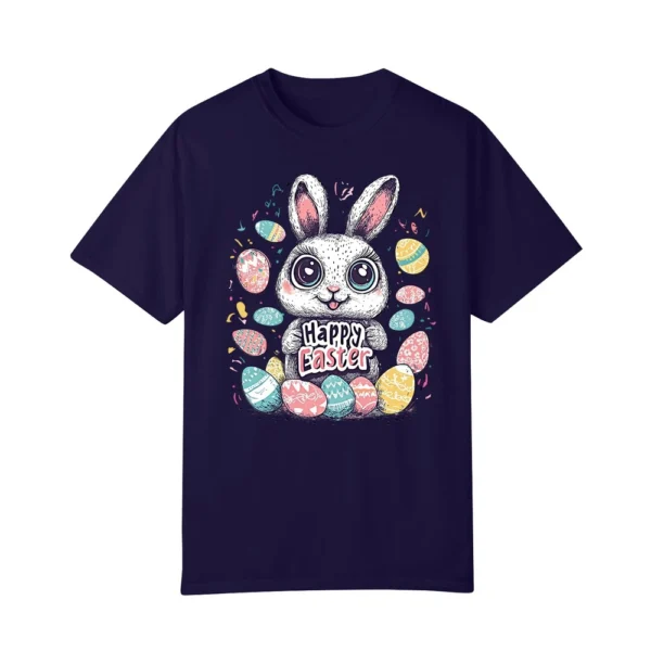 Happy Easter Women's Fashion Printed Round Neck Short Sleeve T-Shirt Pullover - Image 23