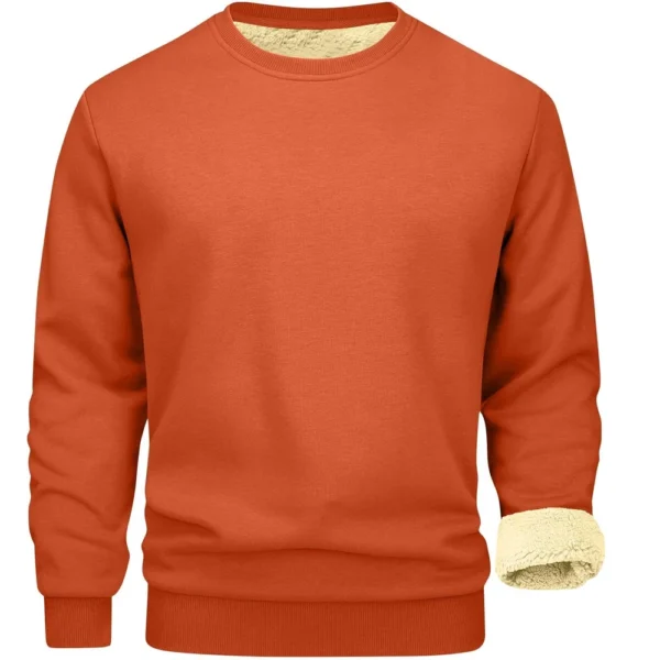 Men's Long Sleeve Fleece Casual Fuzzy Crewneck Pullover Warm Winter Sweatshirts - Image 31