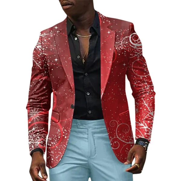 Unisex Winter Christmas Prints Suit Jackets Unisex Casual Fashion Button Jackets - Image 25