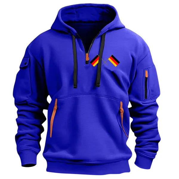 Men's Printed Sweatshirt Hoodie Zipper Arm Pocket Cardigan Men's Sports Large - Image 3