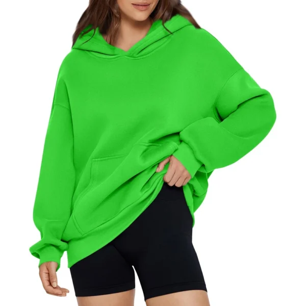 Women's Fashion Spring Hooded Sweatshirt Casual Pocket Top Loose Pullover - Image 26