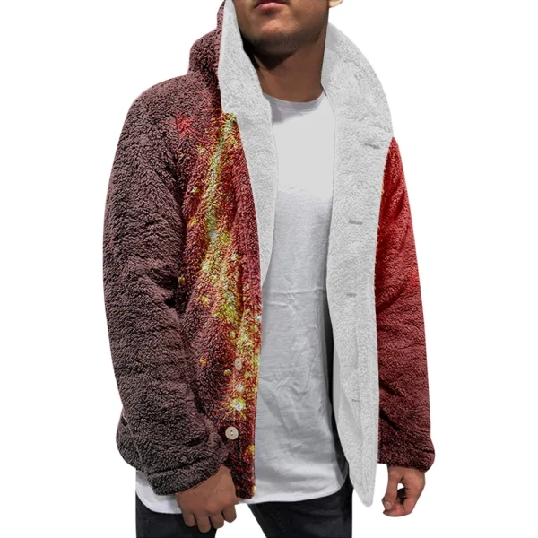 Men'S Winter Zipper Hooded Fleece Sweatshirt With Patch Pocket Casual Jacket - Image 7