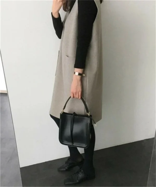 Vest women solid color loose dress women - Image 21