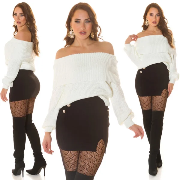Knit top with flat collar for women - Image 32