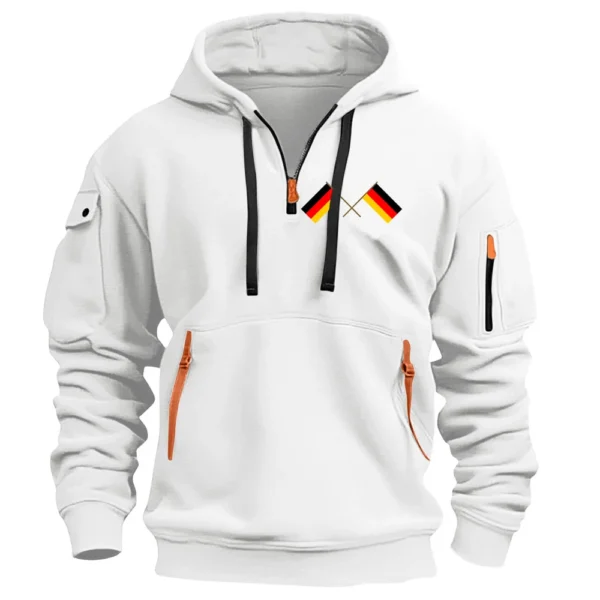 Men's Printed Sweatshirt Hoodie Zipper Arm Pocket Cardigan Men's Sports Large - Image 8