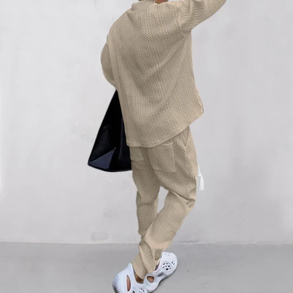 Men's casual trousers V-neck jacquard knit suit - Image 22
