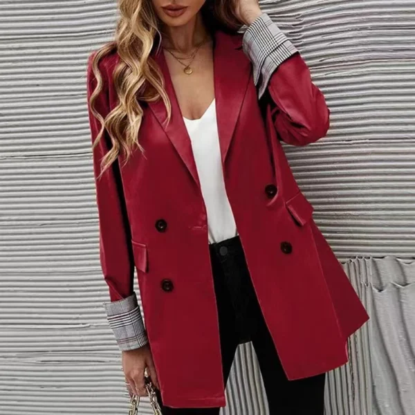 Fashion loose suit solid color collar coat women - Image 10