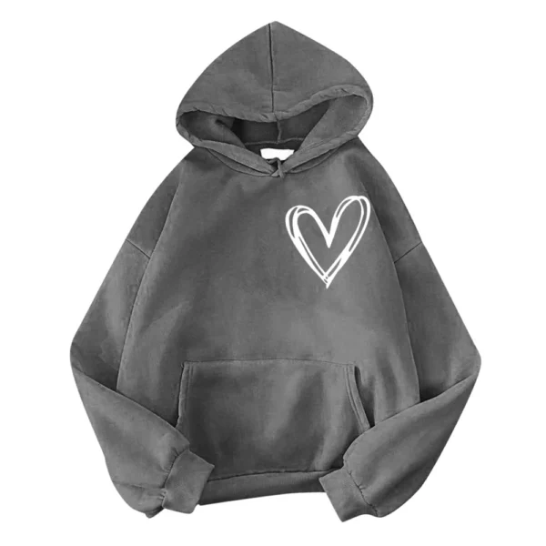 Hooded Plus Velvet Sweater Women's Casual Loose Tops Jacket Couples Hoodies - Image 7