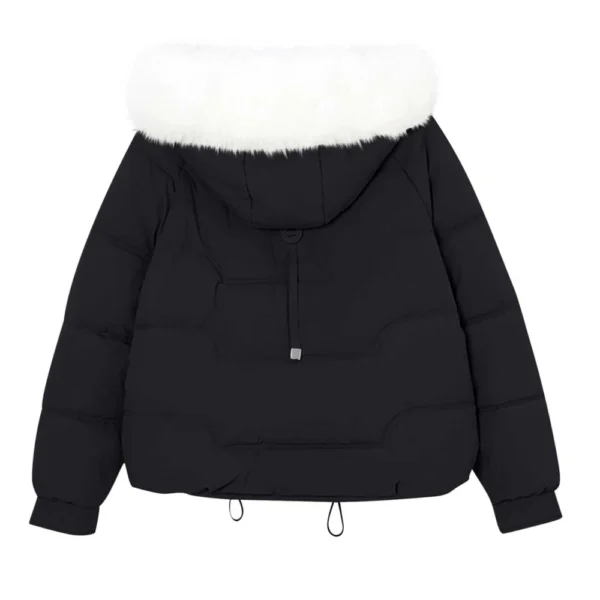 Winter Thickened Cotton-padded Jacket For Age Reduction, Largecollar, Hooded - Image 9