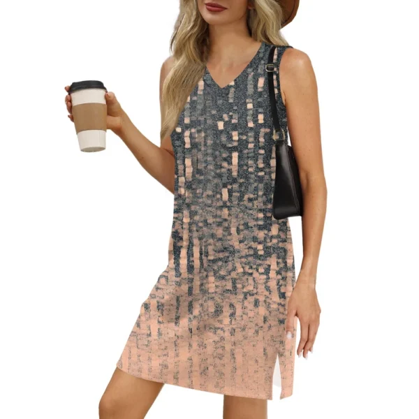 Women's V-neck Summer Casual Beach Vacation Women's Sleeveless Vintage Print - Image 65