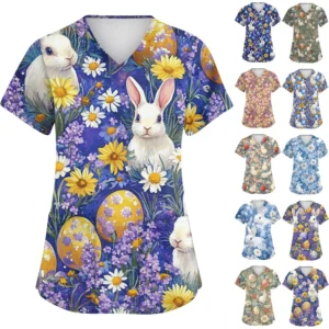 Women's Daily Fashion Casual Short Sleeved Round Neck Printed Loose T-Shirt