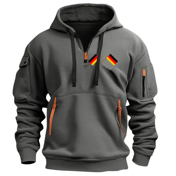 Men's Printed Sweatshirt Hoodie Zipper Arm Pocket Cardigan Men's Sports Large - Image 20