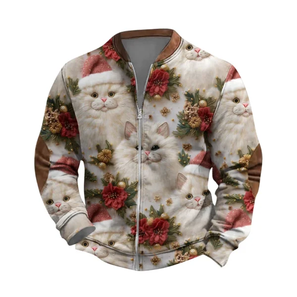 Men'S Retro Casual Sportswear With Open Zipper Sweatshirt Jacket - Image 14