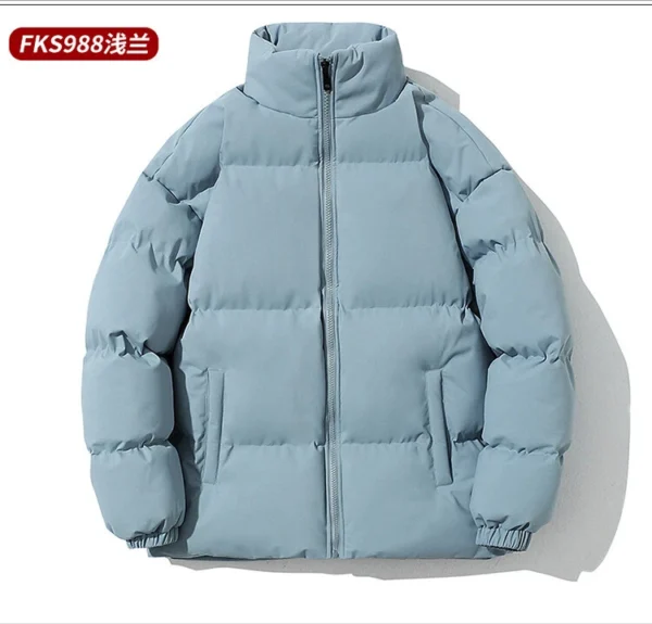Men's stand collar thick coat thermal - Image 10