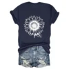 Women's Daily Short Sleeved Fashion Casual Printed Loose Round Neck T-Shirt - Image 23