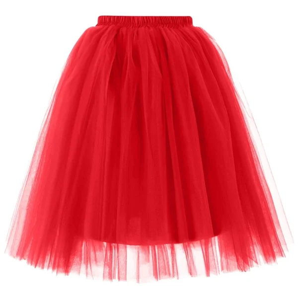 Women's Fashion Solid Color Half Skirt Party Ballet Puff Skirt Five Layer Mesh - Image 2